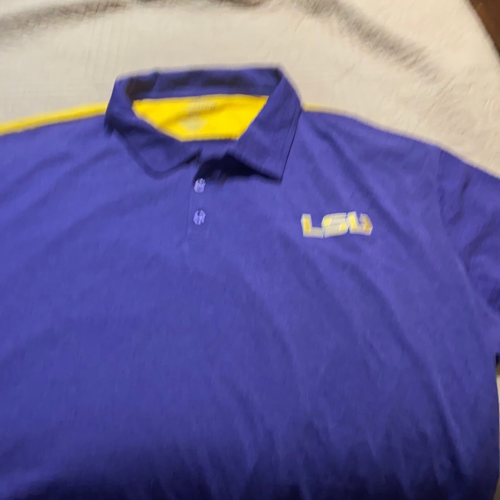 LSU purple and gold polo shirt